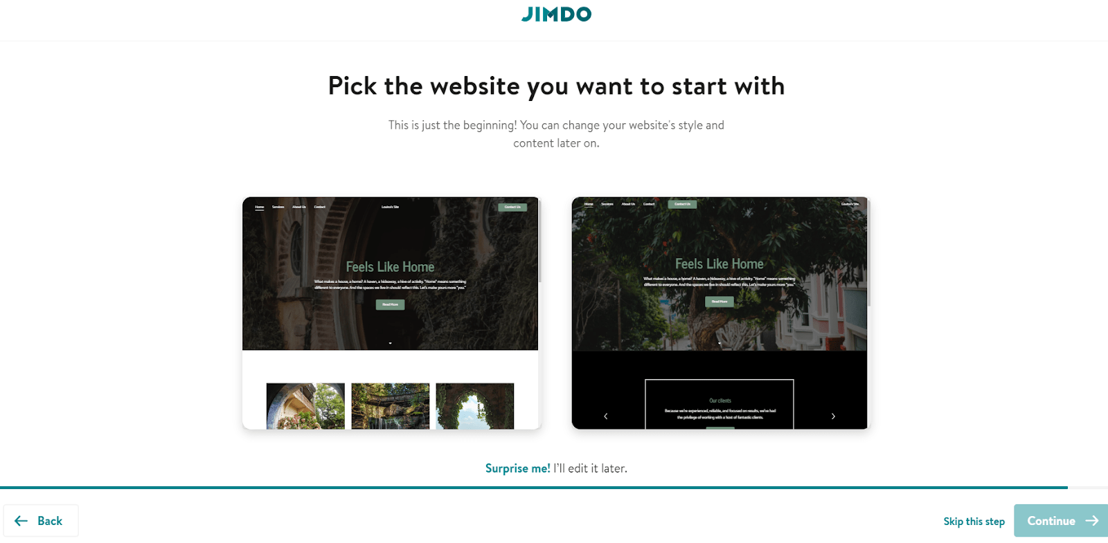 Jimdo Dolphin website designs