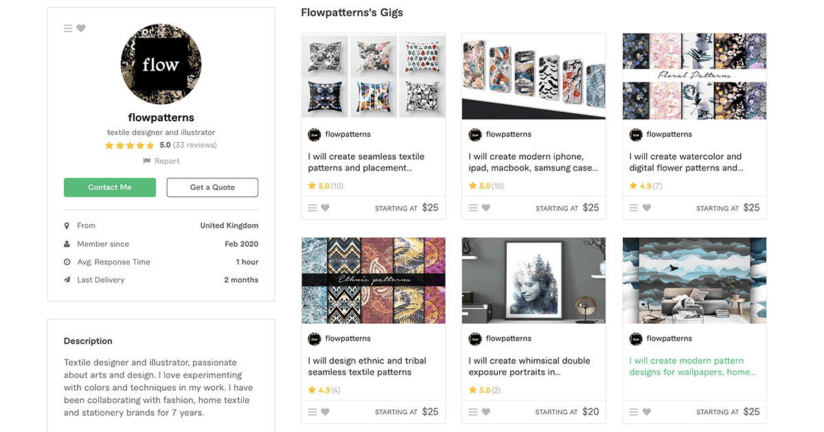 flowpatterns – Fiverr profile