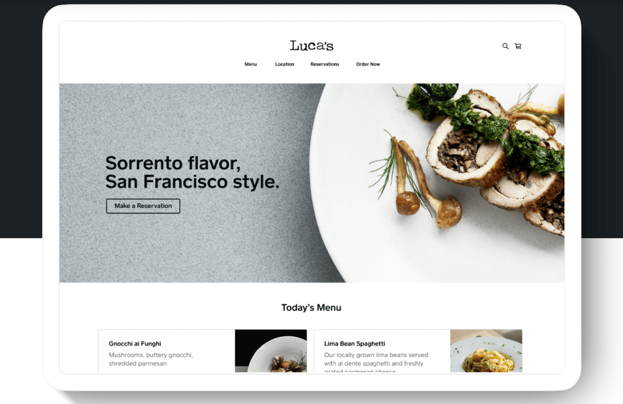 Square Online restaurant templates