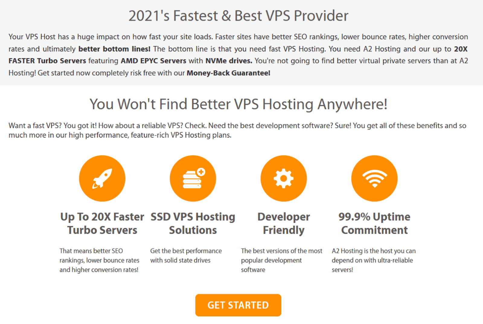 A2 Hosting - VPS hosting features