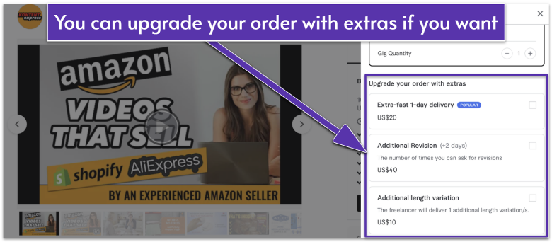 Fiverr gig extras