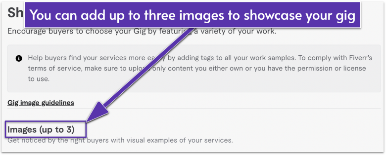 Fiverr gig image upload