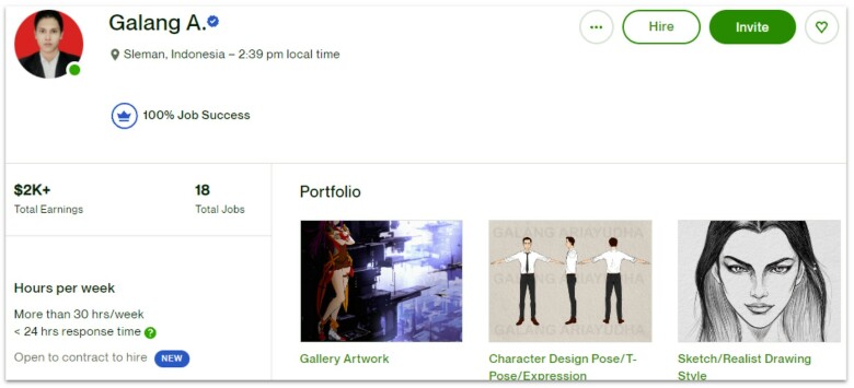 Galang A.'s Upwork profile