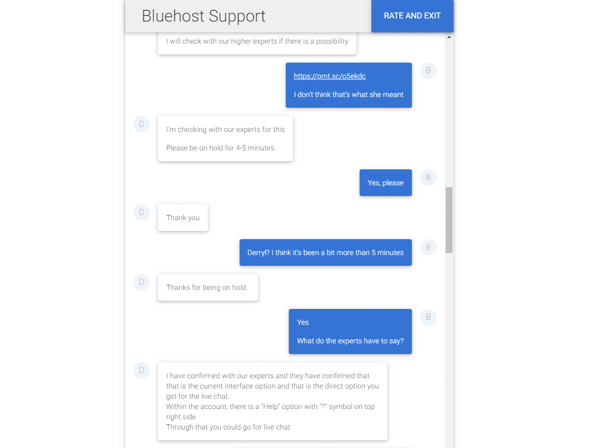 Bluehost - customer support