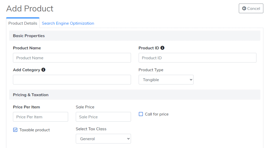 PinnacleCart Product Information