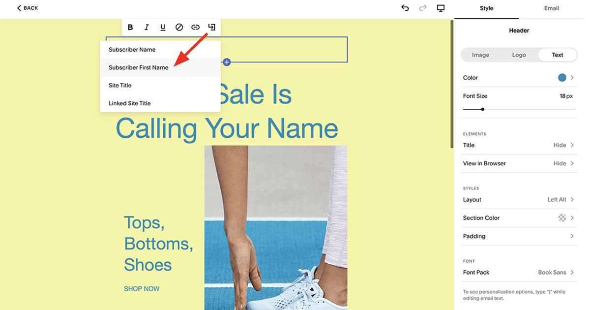 Squarespace Email Campaigns – email personalization