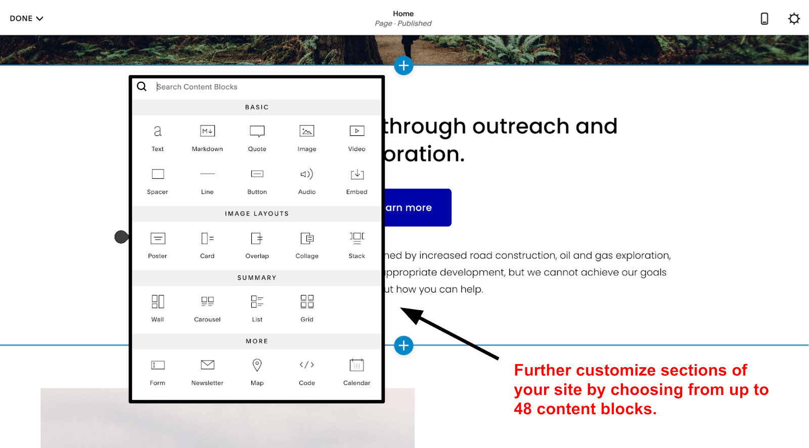 Squarespace - Content Blocks