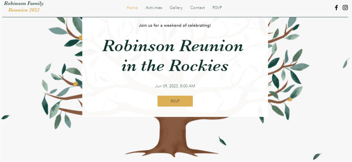 Wix Family Reunion Template