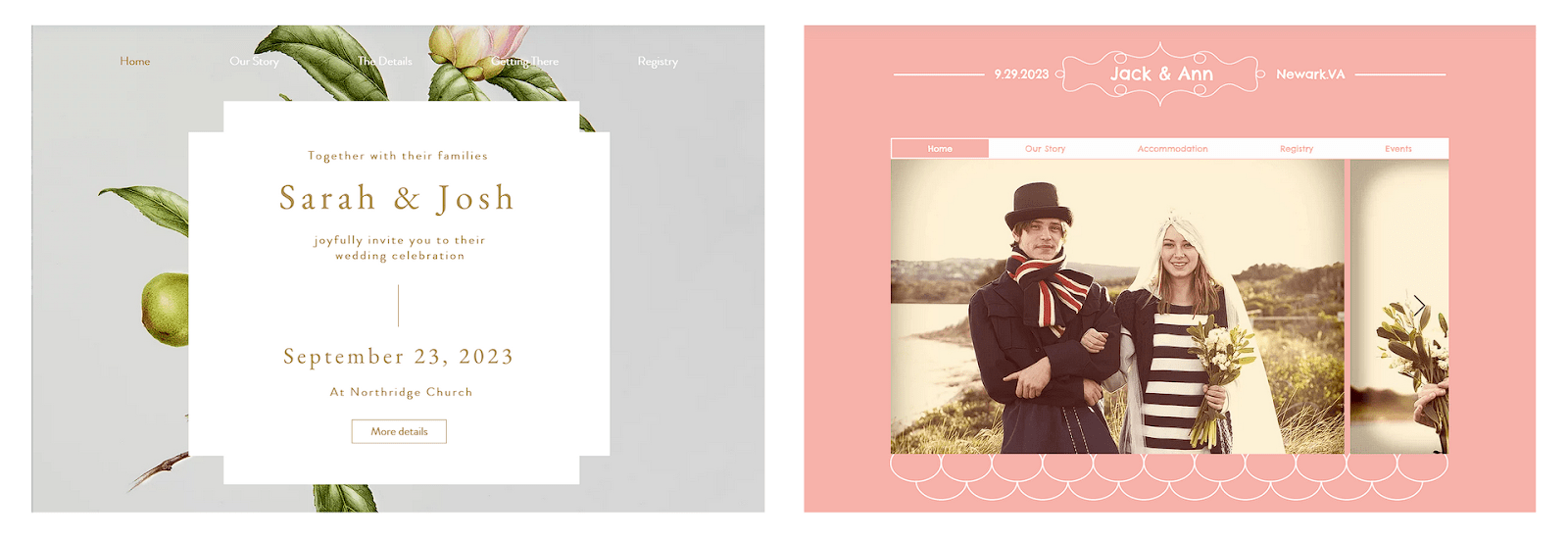 Wix wedding templates I don't like