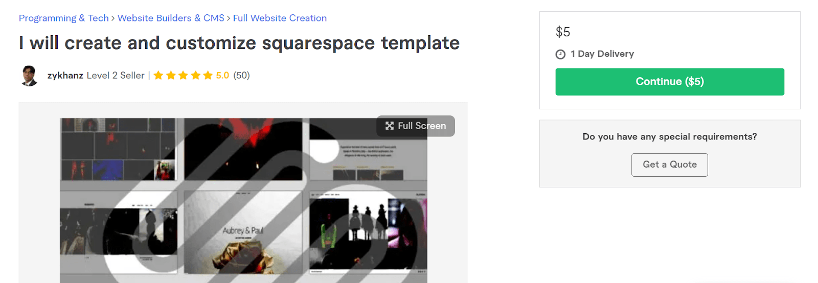 custom squarespace theme fiverr