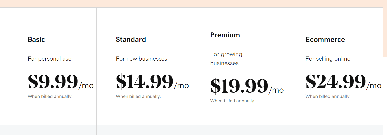 GoDaddy pricing plans