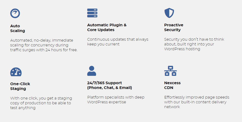 the list of notable Nexcess features