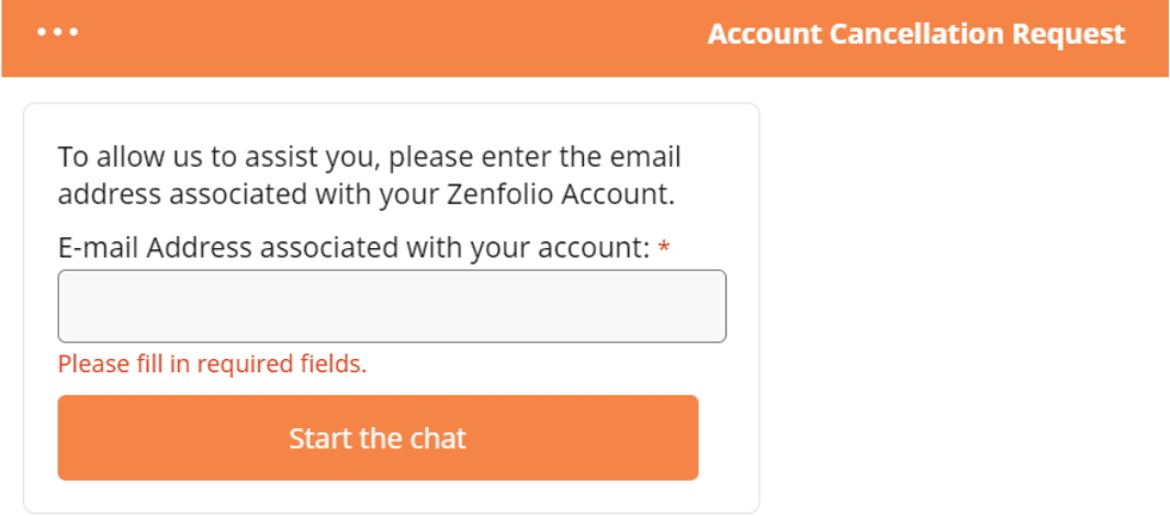 Zenfolio Account Cancellation Request