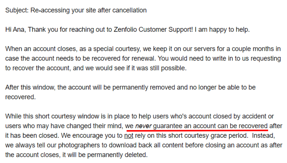 Zenfolio Email Support