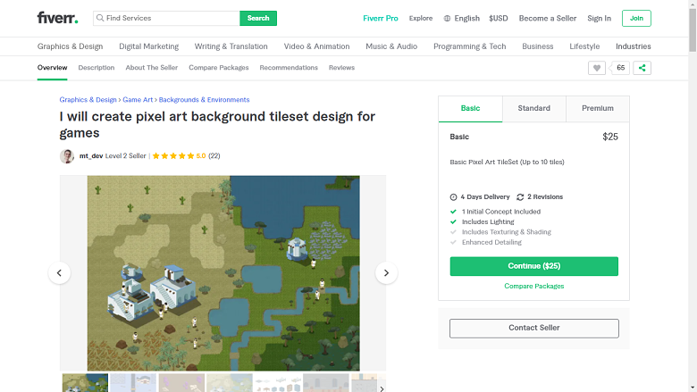 Fiverr screenshot - mt_dev game designer gig