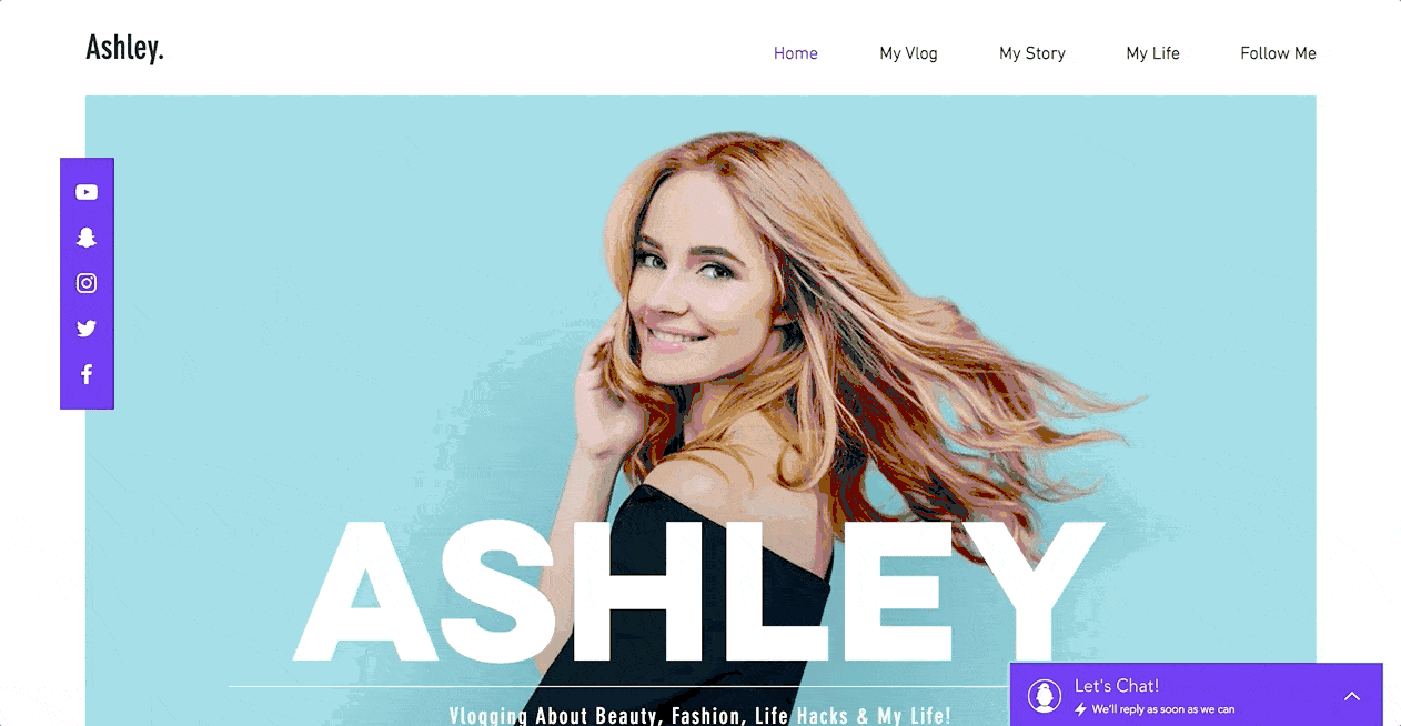 Wix - Personal Blog Ashley Template