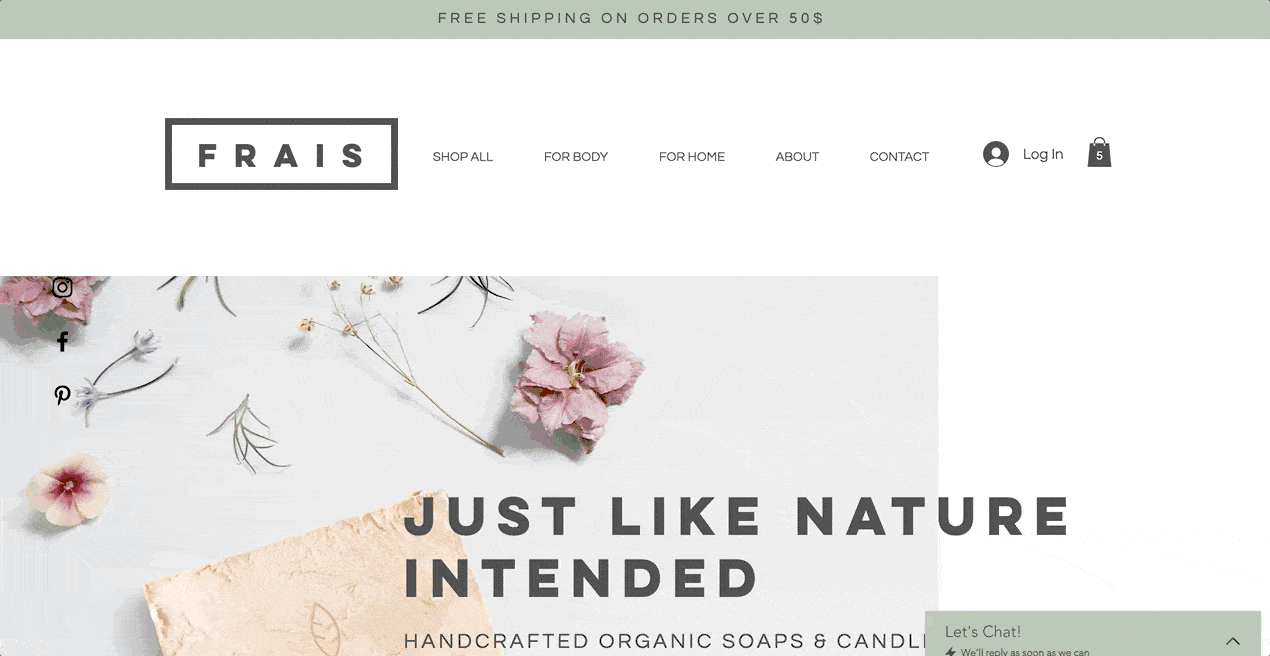 Wix - Natural Soap & Candle Store Template