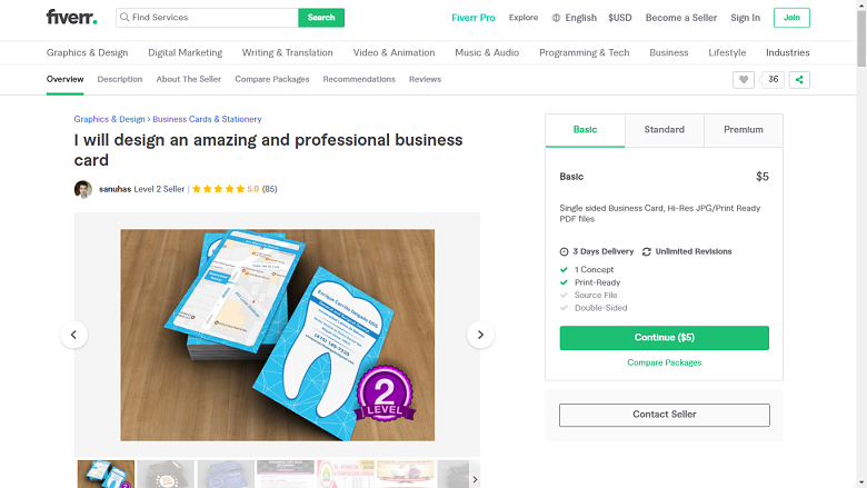 Fiverr screenshot - sanuhas photoshop designer gig