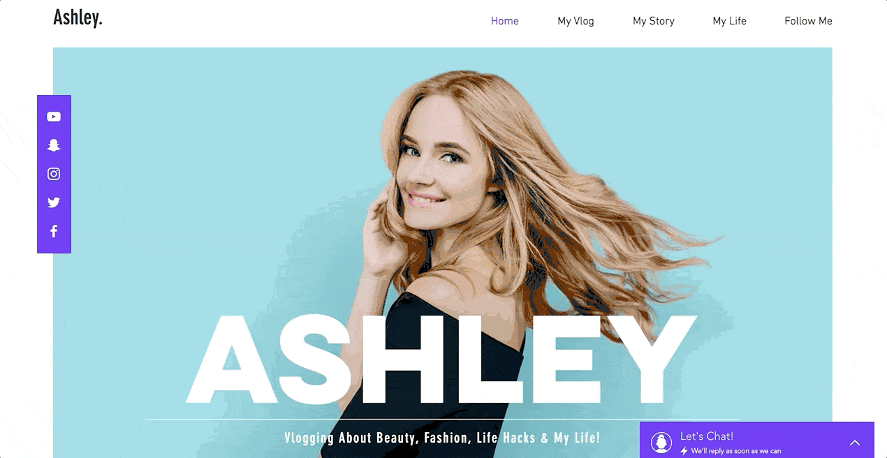 Wix - Personal Blog Ashley