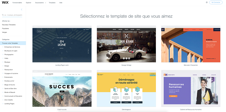 Wix Business templates