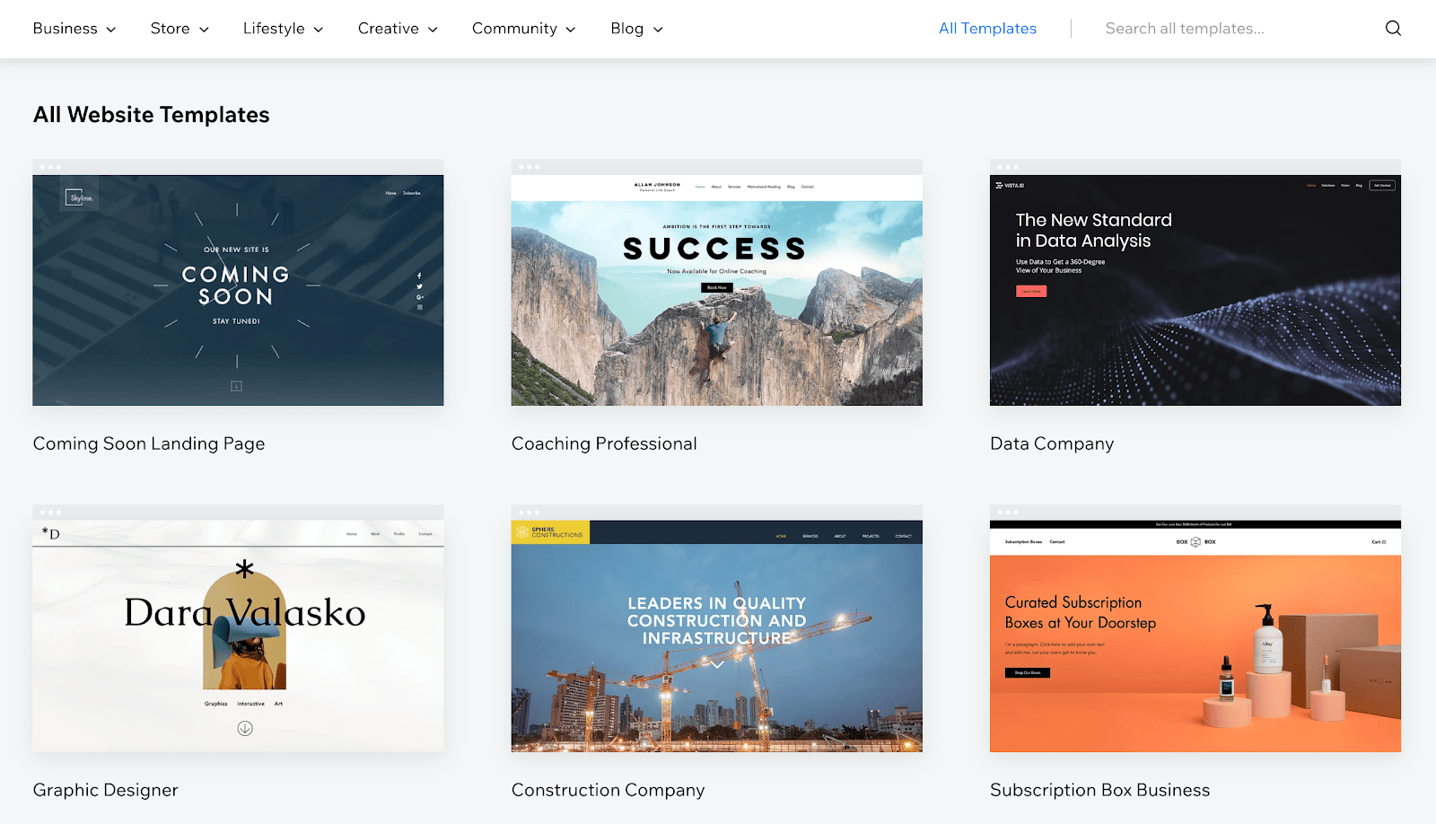 Wix - Templates