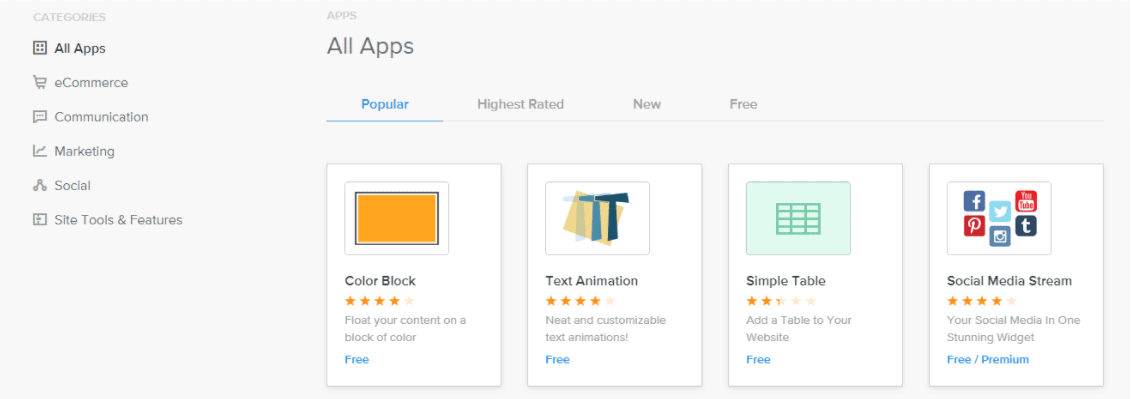 Weebly's App Center