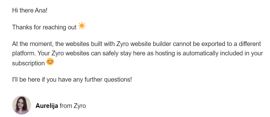 Zyro Email Support