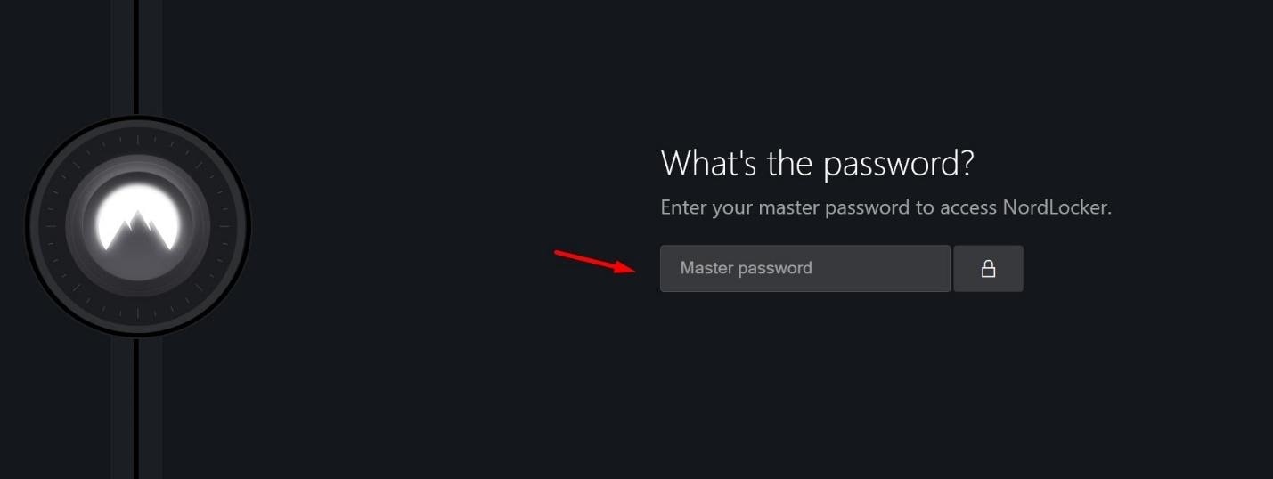 NordLocker uses a master password