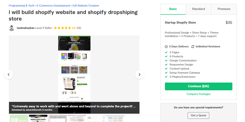 Tanimalrayhan Fiverr profile - Best Shopify Experts