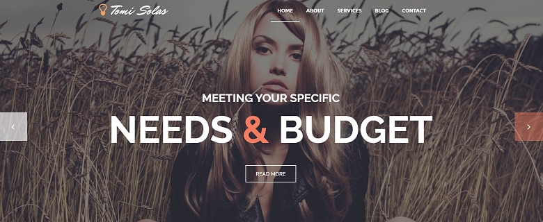 WordPress Tomi Solas Theme Homepage