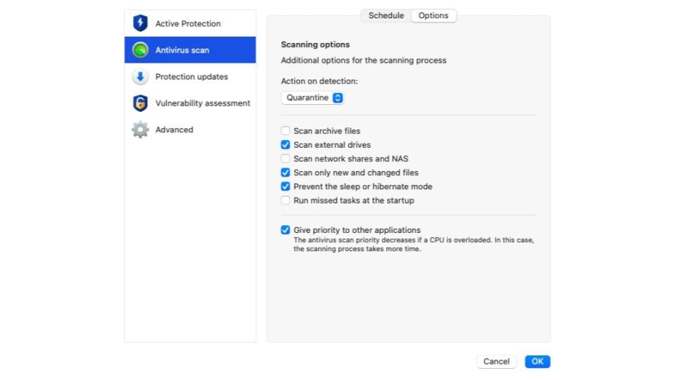 Acronis True Image 2021 scanning options.