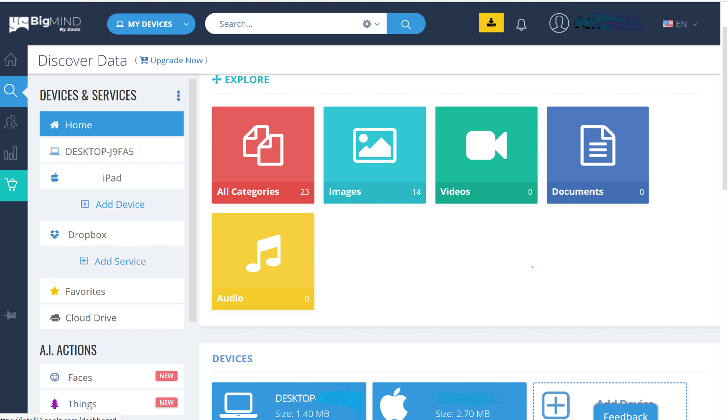 BigMIND dashboard