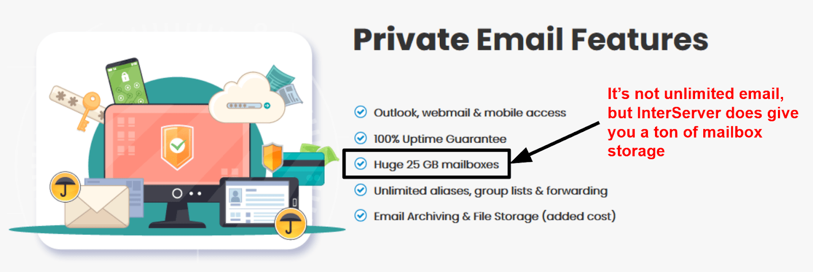 InterServer email features