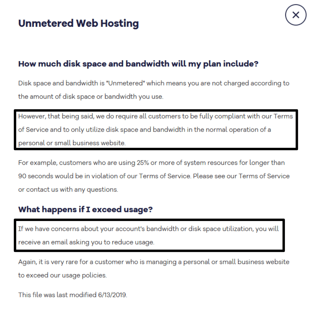 HostGator unmetered bandwidth terms and conditions