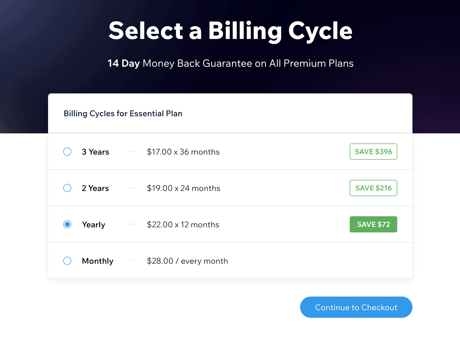 You get more value from Editor X paying yearly over month to month.