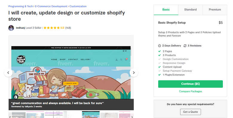 Imihunj Fiverr profile - Best Shopify Experts