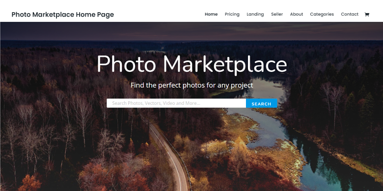 WordPress Photo Marketplace Theme Homepage