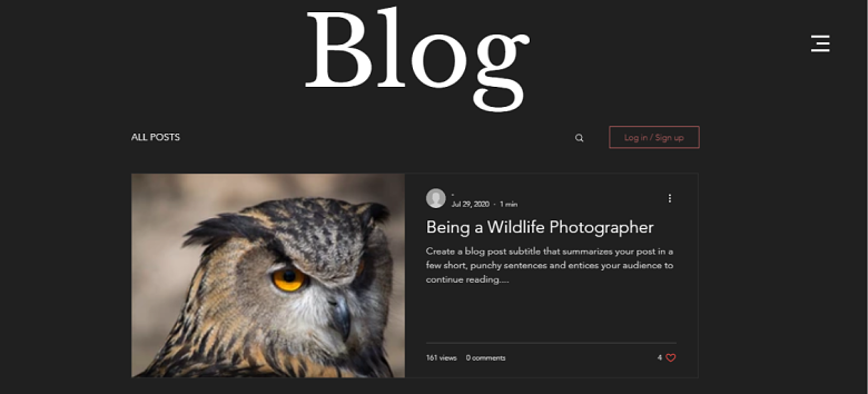 Wix Wildlife Photography Blog