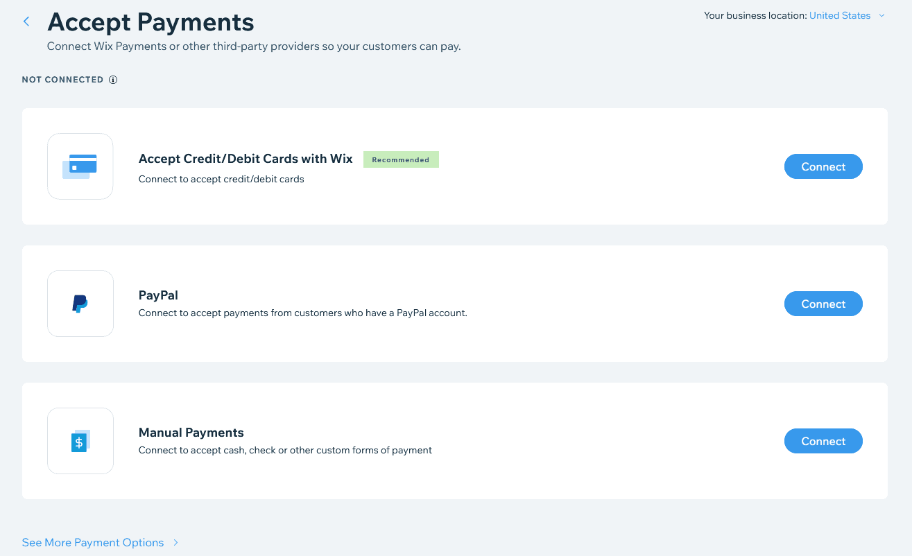 Wix payment gateways