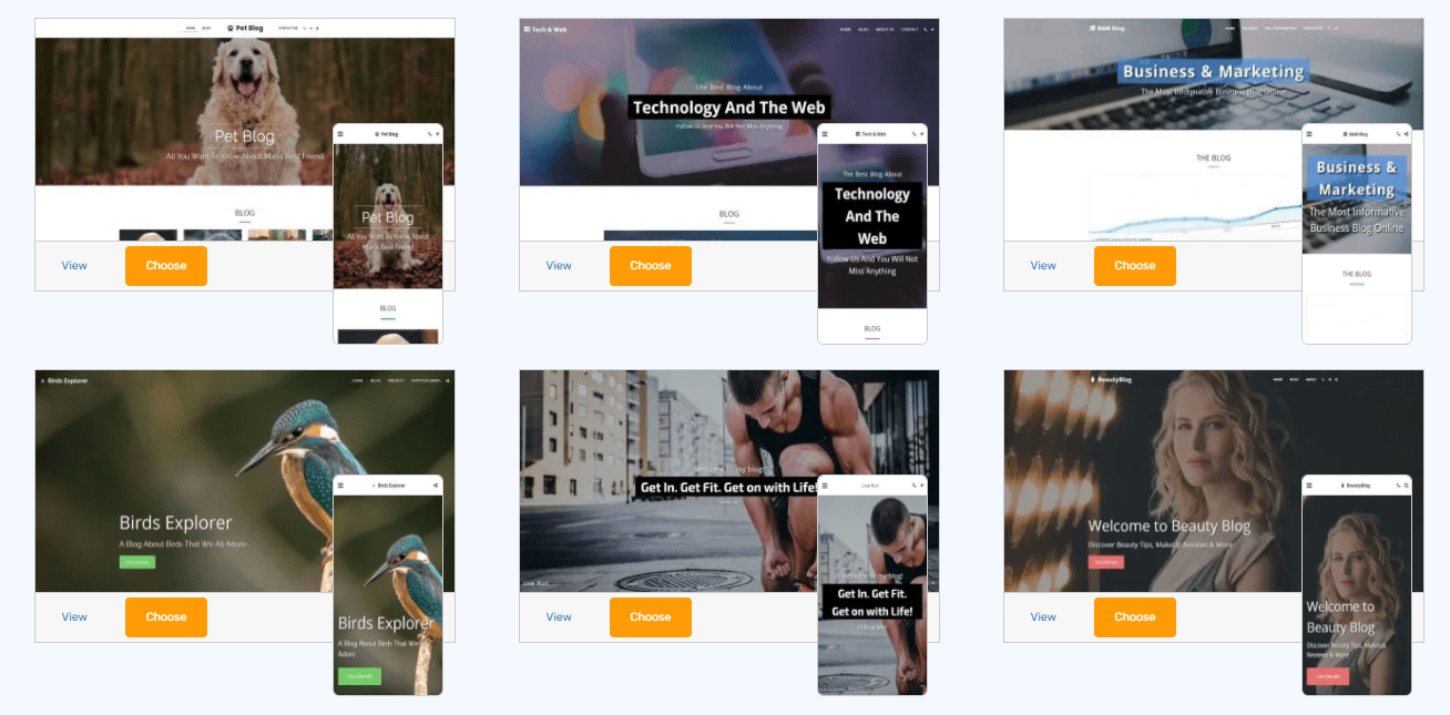 Site123 blog templates