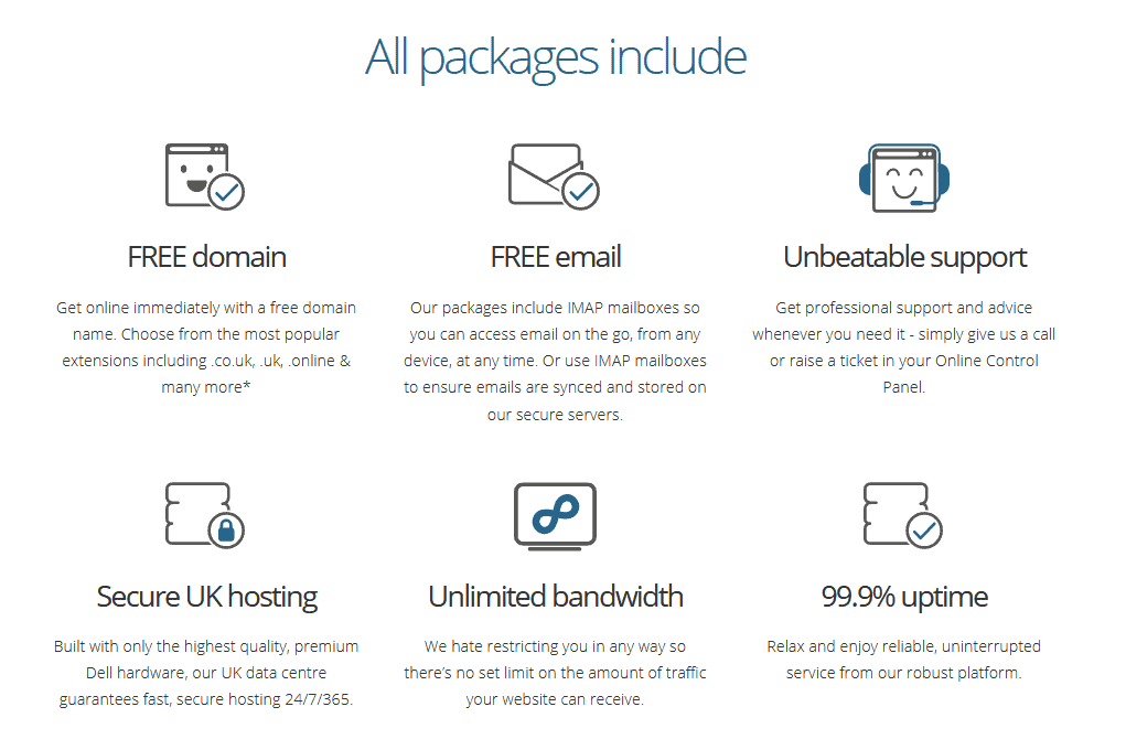 Namesco - shared hosting features