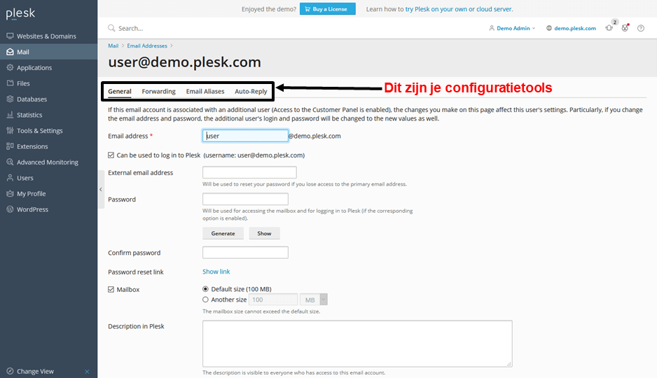 Plesk - email configuration 2