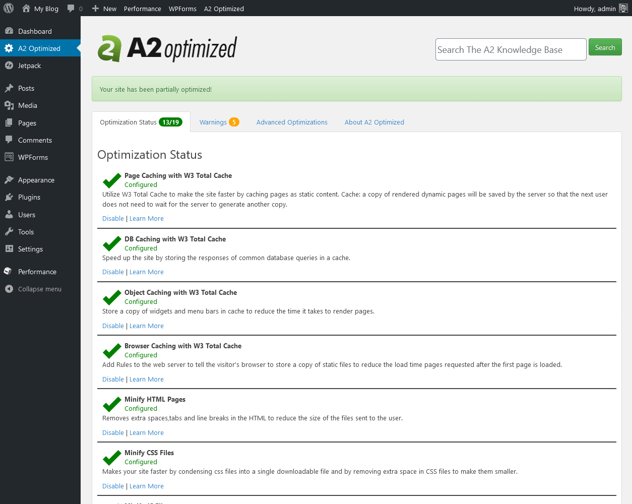 the A2 Optimized plugin