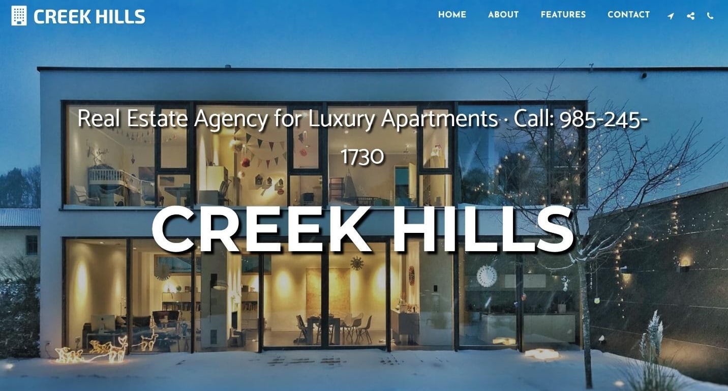 SITE123 Creek Hills template