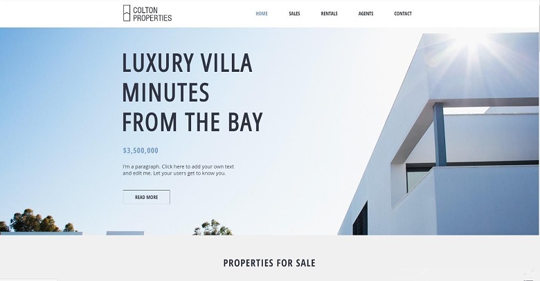 Wix Real Estate Firm template