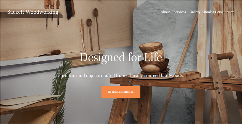 Squarespace Sackett Homepage