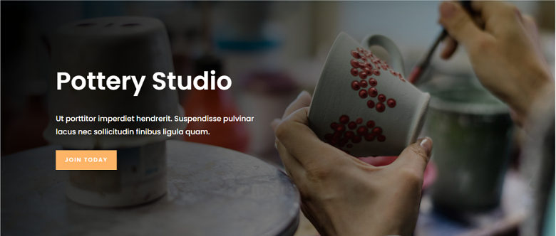 WordPress Pottery Studio Homepage