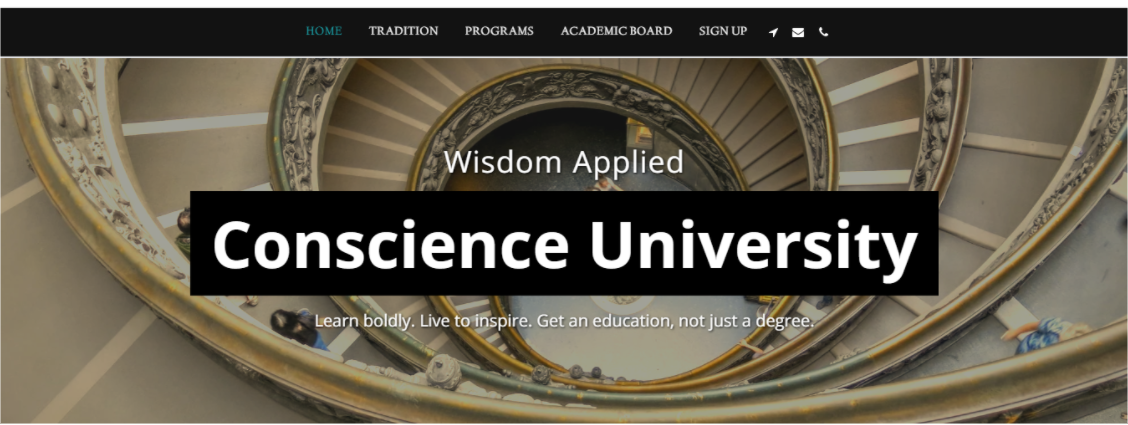 SITE123 Conscience University Template