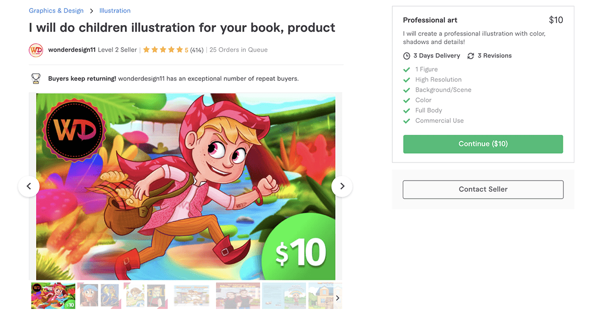 children's book illustrator on Fiverr – WonderDesign11