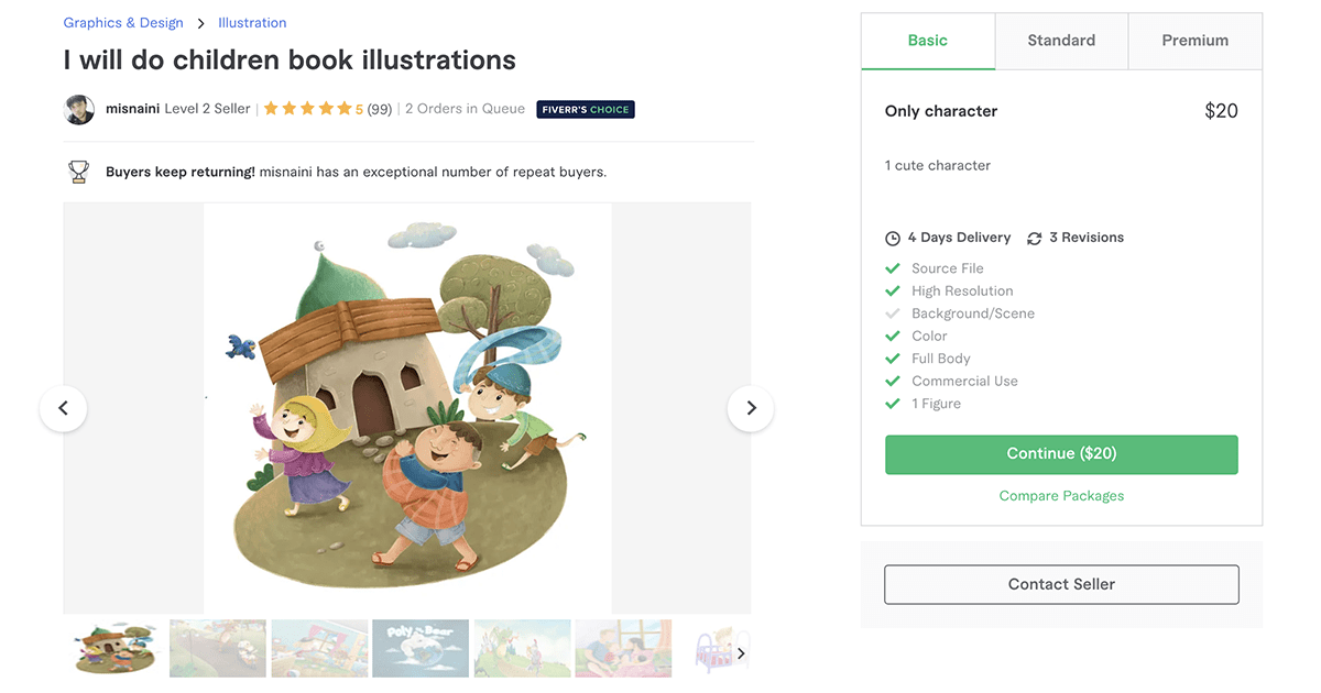 children's book illustrator on Fiverr – Misnaini